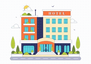 10 Modern City Hotel Building Illustration