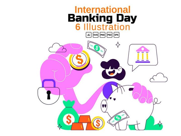 6 International Banking Day Illustration