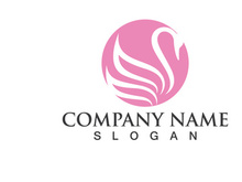 Swan Bird Love Symbol Logo Vector