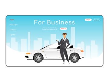 For business landing page flat color vector template preview picture
