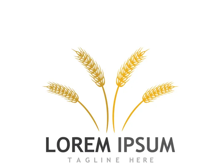Organic wheat farm logo template.