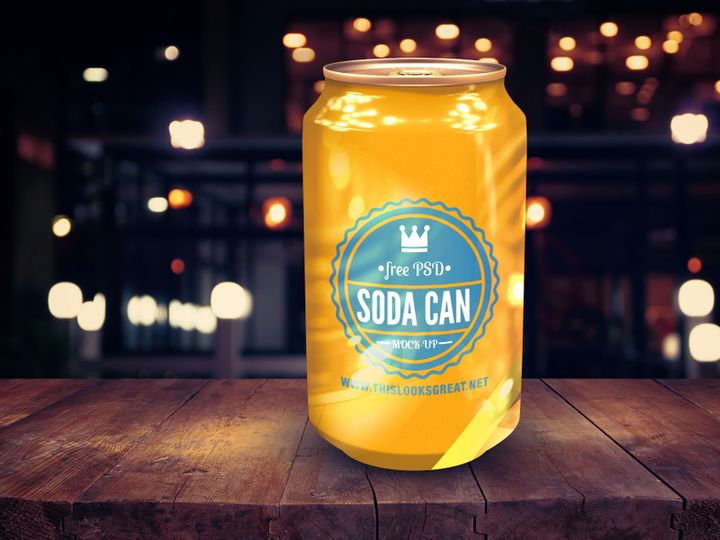 Soda Can Free PSD Mockup