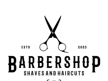 Barbershop logo vintage, retro, haircut, shaving, with scissors, shaving pole, comb, razor. for business, emblems, labels, barber shops, badges. preview picture