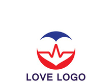 Love with Medical Pulse logo concept. Health love Creative Logo vector template