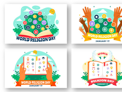 11 World Religion Day Illustration