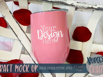 Valentine Pink Wine Tumbler - Mockup preview picture