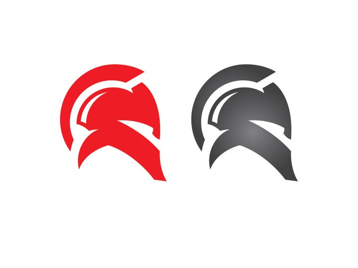 Spartan helmet logo vector design
