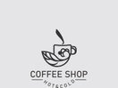 Coffee Shop logo line art illustration design