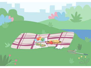 Spot for picnic flat color vector illustration preview picture