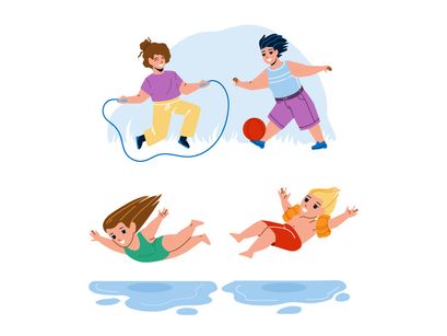 Kid boy girl characters