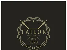 tailor logo icon illustration template combination of buttons for clothes, thread and sewing machine, for clothing product design, convection companies, fashion in vector form