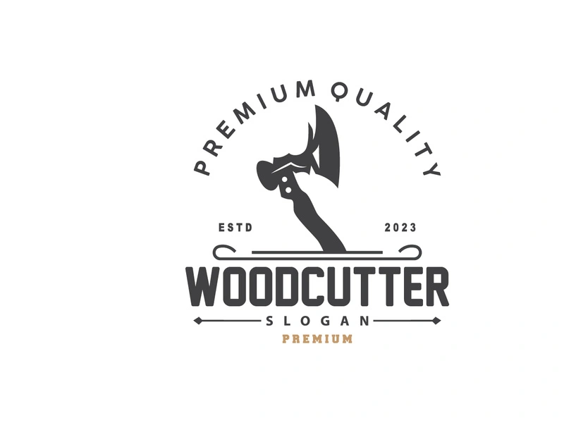 Ax Logo, Wood Cutting Tool Black Silhouette, Lumberjack Vector