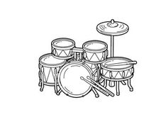 Drum set isolated vector illustration flat design
