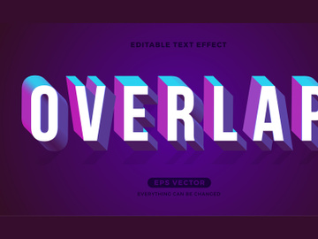 Overlap editable text effect style vector preview picture