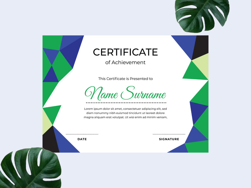 Modern certificate design template