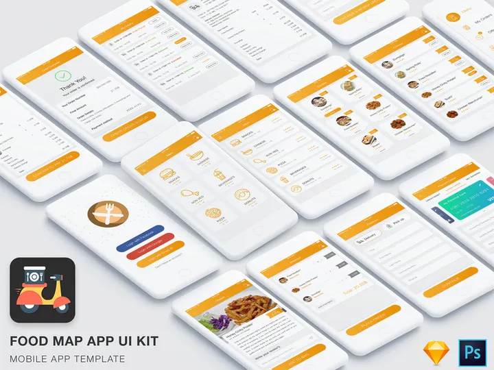 Food Mad App UI Kit preview picture