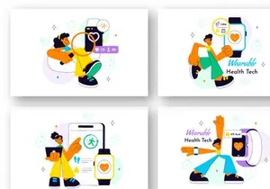 10 Wearable Health Tech Illustration
