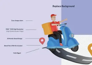 3D Delivery Executive Illustrations