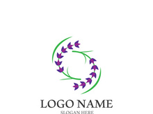 Fresh lavender flower logo vector flat design