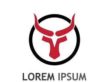 Vintage bull head horns logo preview picture