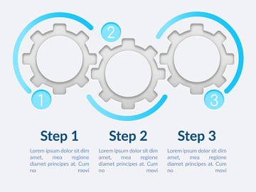 Transparent gears vector infographic template preview picture