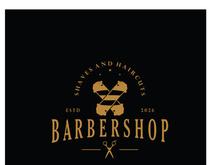 Barbershop logo vintage, retro, haircut, shaving, with scissors, shaving pole, comb, razor. for business, emblems, labels, barber shops, badges.