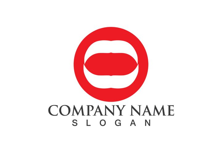 Lips woman logo and symbol vector