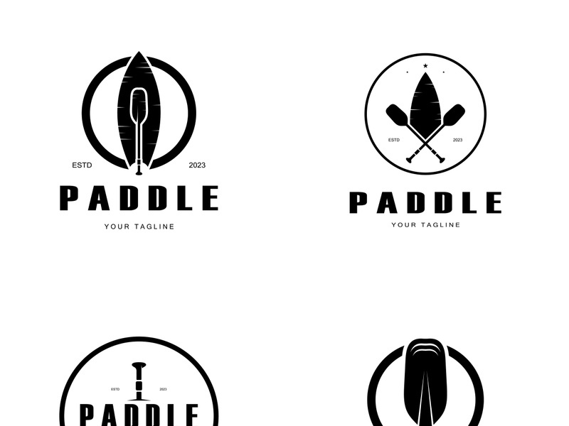 simple paddle logo,design for surfing,rafting,canoe,boat,surfing and rowing equipment business,vector