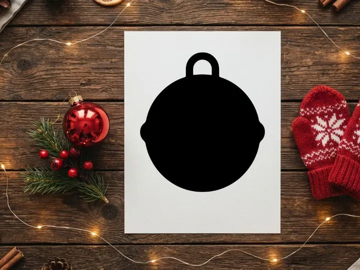 Adorno navideño de color negro mate aislado sobre fondo blanco limpio