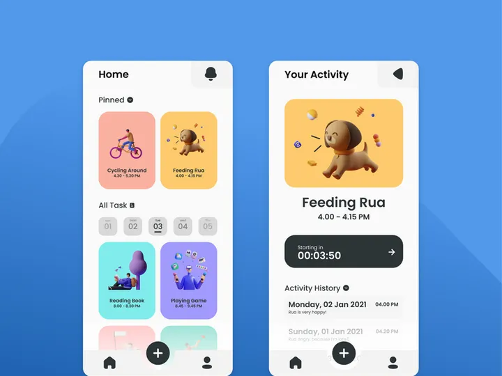 To Do List UI Kit for Figma - 2 Simple Screens for Productivity