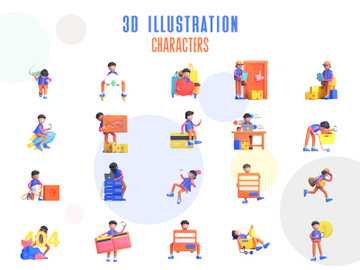3D Startup, Business, Finance and E-Commerce illustration preview picture