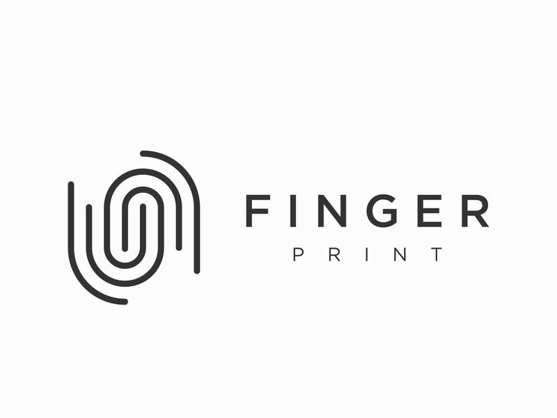 Modern human fingerprint logotype. Fingerprint for identity, business card, technology, digital.
