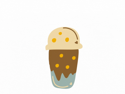 Animation milk tea stamps format GIF, MP4