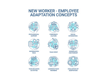 Adaptation of new worker concept icons set preview picture