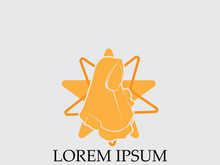 Hijab logo black background vector