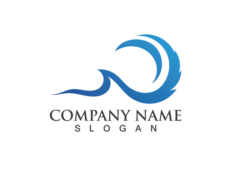 water wave logo design template