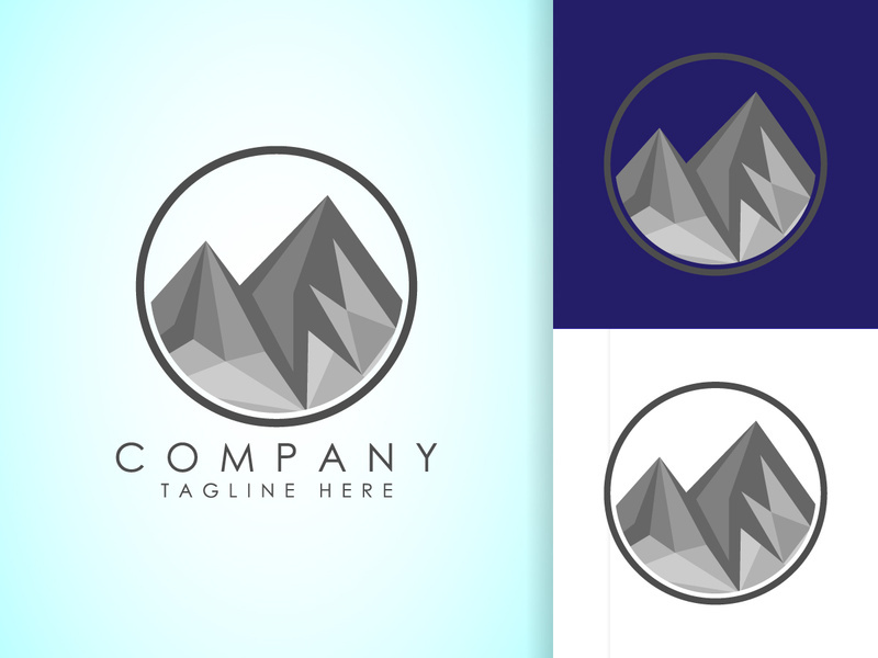 Mountain Logo. Mountain peak summit logo design