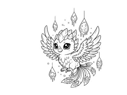 Cute snow owl with teardrop wings vector illustration