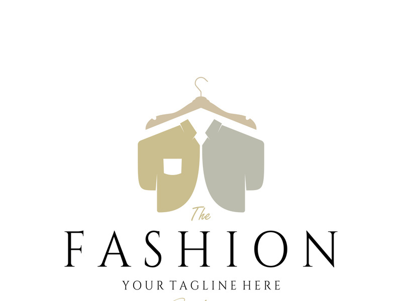Simple clothes hanger logo details with creative design.for business, boutique, fashion, lifestyle, beauty, wardrobe, wedding dress, clothing store