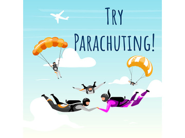 Try parachuting social media post mockup preview picture