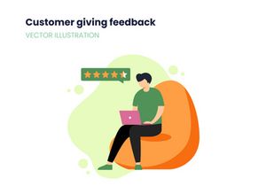 Man giving online feedback