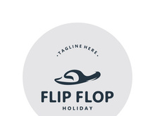 Flip Flop logo design style line art template illustration