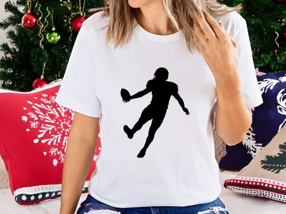 American football player in motion silhouette