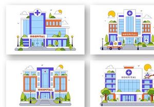 10 Hospital Building Illustration