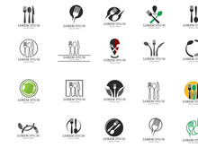 Spoon and fork logo template