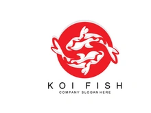 Koi Fish Logo Design, Ornamental Fish Vector, Aquarium Ornament Illustration Brand product