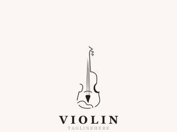 Violin instrument, vintage violin orchestra music design template preview picture
