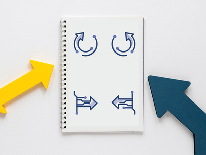 Bleu : Arrows And Direction Icon Set