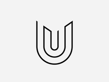 U letter logo alphabet design icon for company