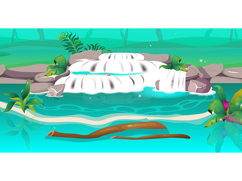 Jungle flat color vector illustration